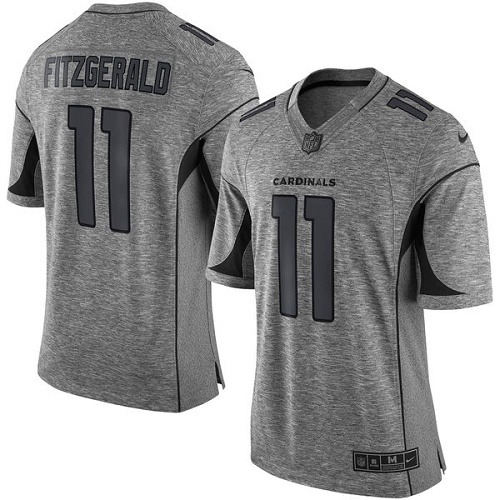 Men's Elite Larry Fitzgerald Nike Jersey Gray - #11 Gridiron NFL Arizona Cardinals